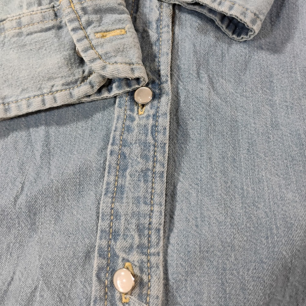 Lauren Ralph Lauren Women's Size 6 Denim Blue Shirt Dress Pearl Buttons Pocket - Picture 11 of 16